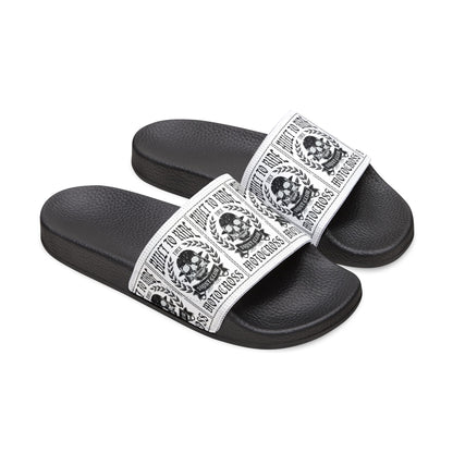 Built to Ride - Women's PU Slide Sandals - White