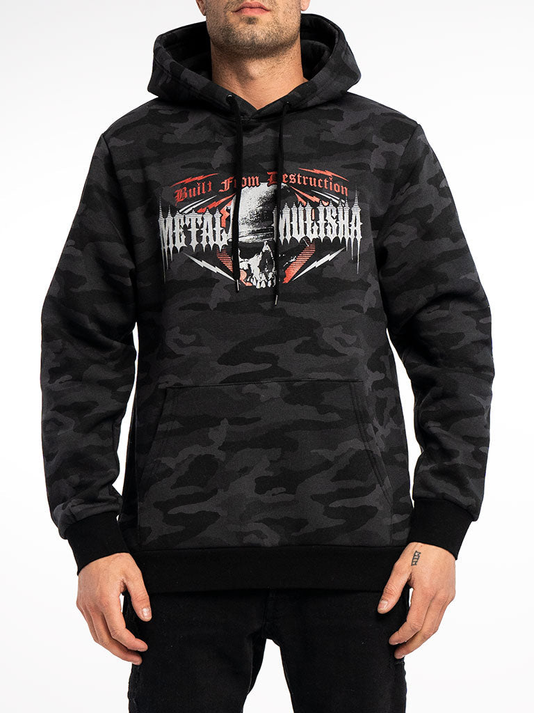 Men's Knit Hooded Pullover - Wreck-Black Camo-Small