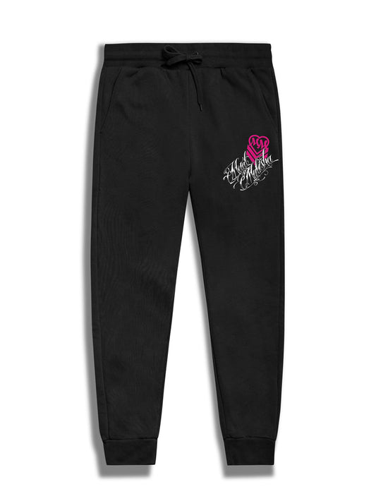 Women's Knit Sweatpants - Corset-Black