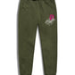 Women's Knit Sweatpants - Corset-Military Green