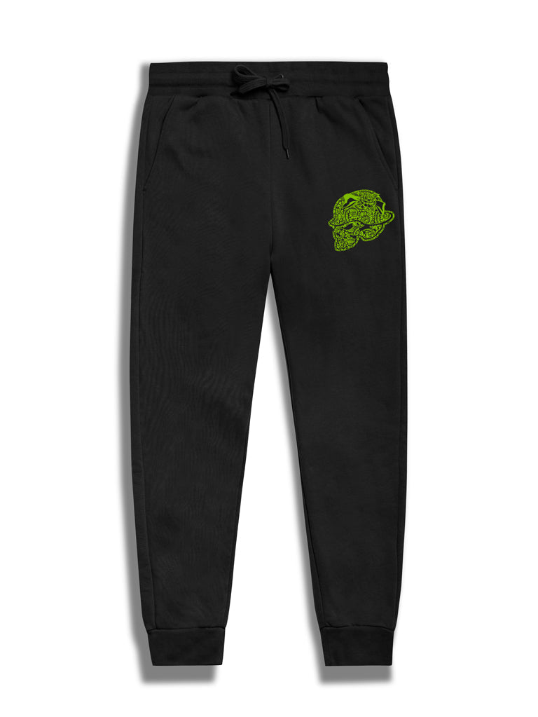 Women's Knit Sweatpants - Frills-Black