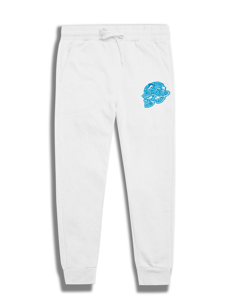 Women's Knit Sweatpants - Frills-White