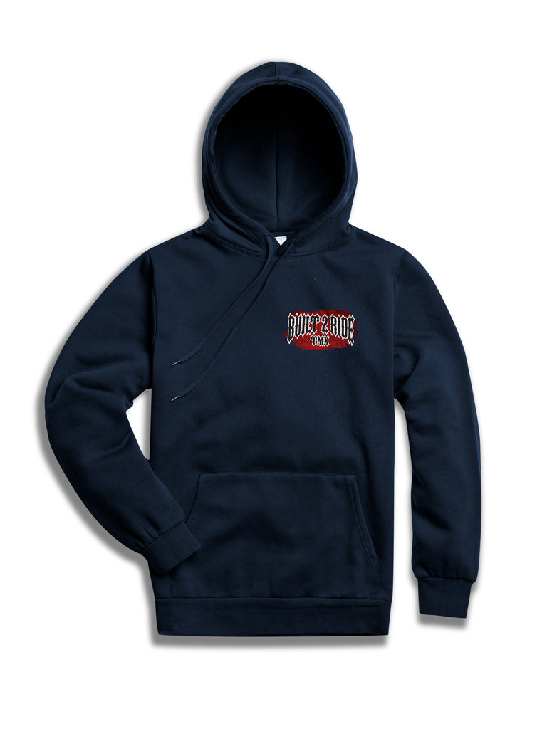 Men's Knit Hooded Pullover - Built 2 Ride-Navy-3X-Large