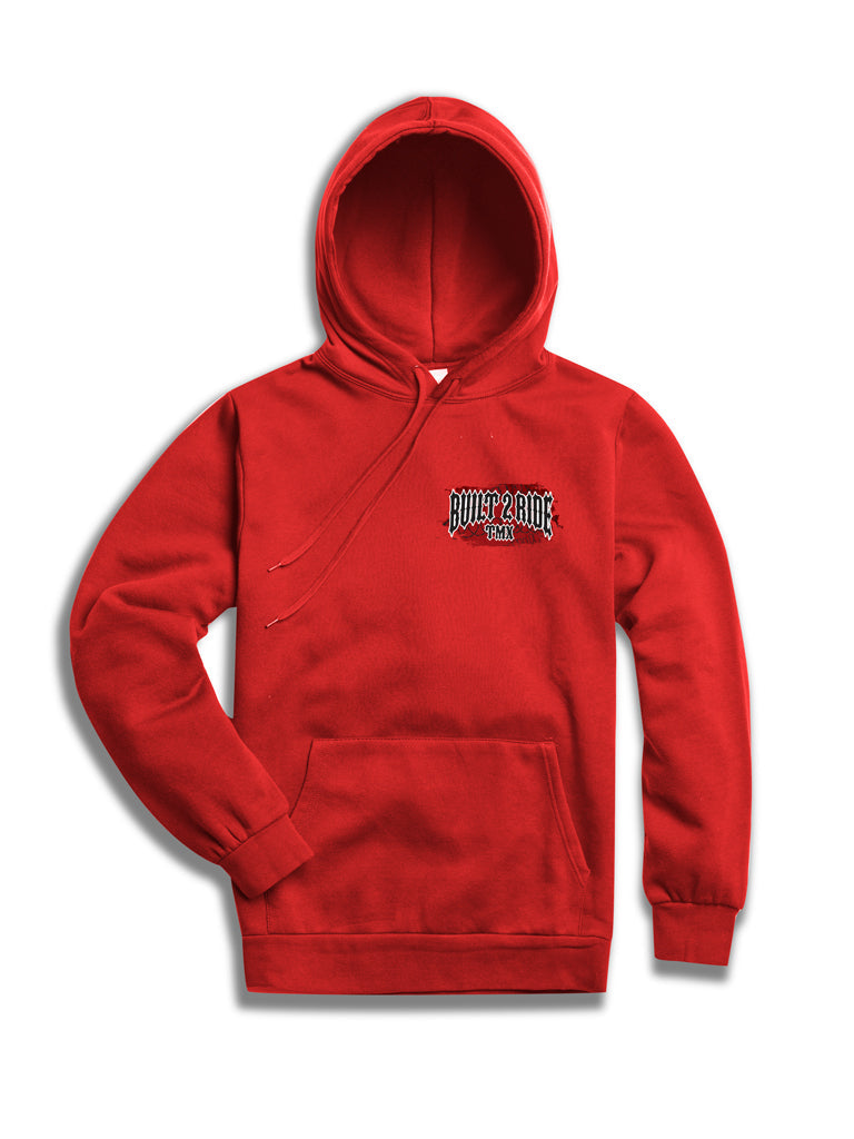Men's Knit Hooded Pullover - Built 2 Ride-Red-3X-Large