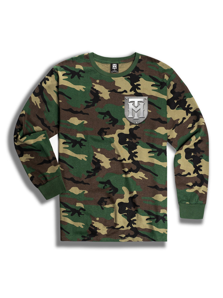 Men's Knit L/S T-Shirt - Plated-Green Camo-3X-Large