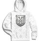 Men's Knit Hooded Pullover - Plated-White Paisley-3X-Large