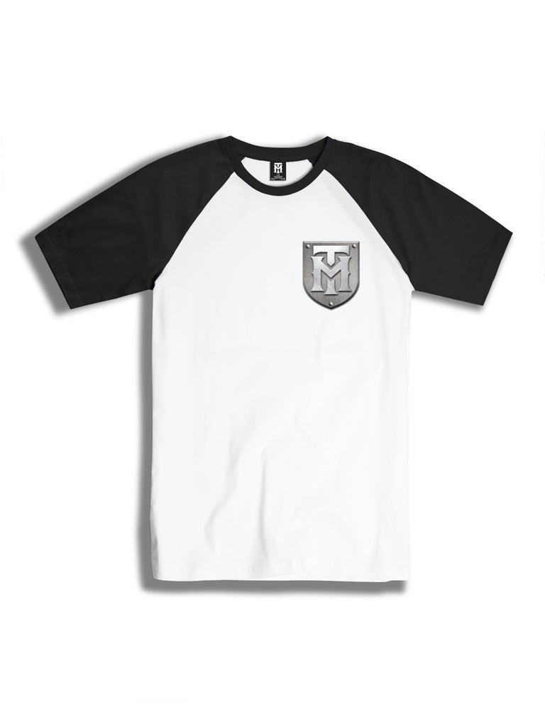 Men's Knit S/S Raglan Tee - Plated-White-Black-3X-Large