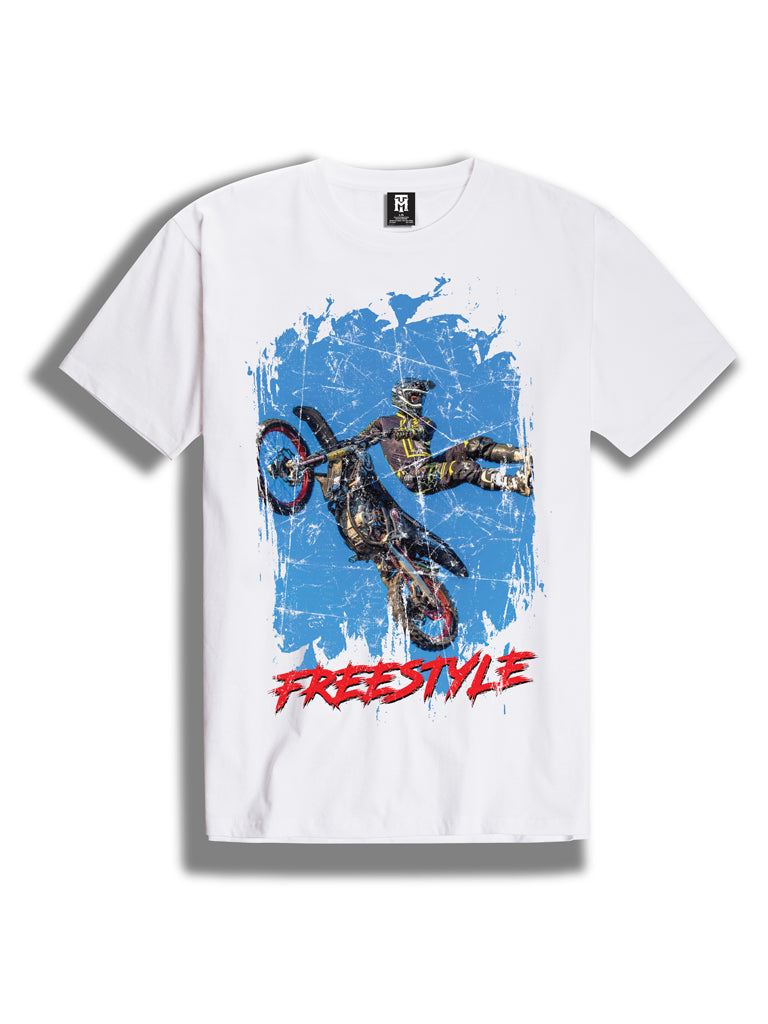 Men's Knit S/S Tee - Freestyle7-White-3X-Large